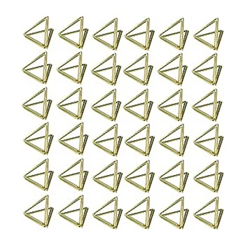 100 darab Asztali kártyatartó Háromszög kártyatartó Mini fém képes Asztal szám tartó Esküvői kártya tartó Ülés tartó Tartós