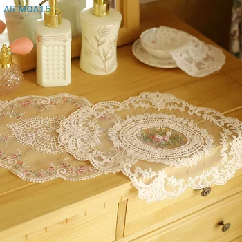 1db étkezőasztal hímzés tányéralátét európai stílusú csipke szövet tányér szőnyeg