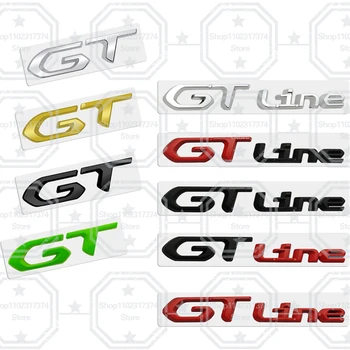 3D GT GT Line embléma fém autó oldalsó jelvény dekoráció hátsó csomagtartó matrica Peugeot-khoz 107 108 206 207 208 308 307 508 2008 3008