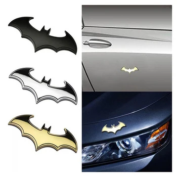 3D Metal Bat Auto Car logó Rajzfilm matrica Fém jelvény embléma Farok matrica Motorkerékpár Autó dekorációs kiegészítők Autó matrica