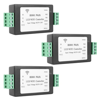 3X H801 RGBW LED WIFI vezérlő LED RGB vezérlő DC5-24V bemenet 5050 2835 3528 SMD LED szalag fényszalag