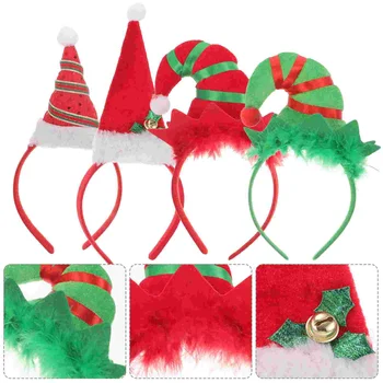 4 db Fejpánt Karácsonyi gyermek haj kiegészítők Manó kalap Vicces parti dekorációk Ajándékok Mikulás jelmez kedvez a szövetnek