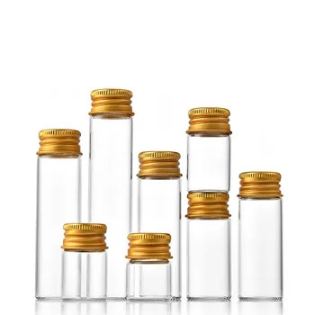 5-30ml átlátszó műanyag palack alumínium csavaros kupakkal arany kis üvegek kozmetikai konténer utazási készlet üres újratölthető palackok üveg