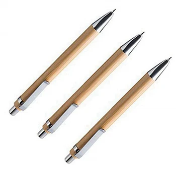 50db/lot bambusz golyóstoll tollas ceruza Contact Pen Irodai és iskolai kellékek Tollak és írószerek Ajándékok kék tintával