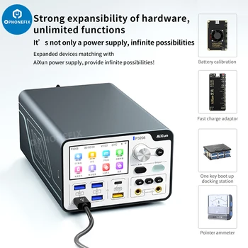 AiXun P3208 hordozható 320 W-os telefonjavító diagnosztikai eszköz DC tápegység IPhone 7-14 Pro MAX-hoz egygombos rendszerindító tápkábellel