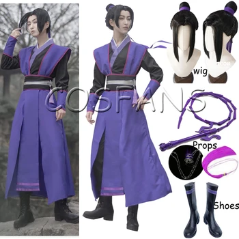 Anime Mo Dao Zu Shi cosplay jelmez Jiang Cheng Teenage Ver A démoni művelés nagymestere nőknek Férfiak Ősi ruhák paróka