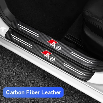 Audi A8 szénszálas autó ajtóküszöb matrica kaparás gátló és vízálló védőfólia tartozékok csomagtartójához