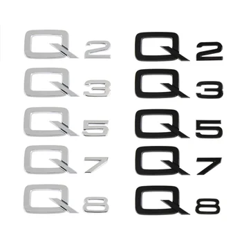 Autó matrica Q2 Q3 Q5 Q7 Q8 alkalmas Audi Q sorozatú autómatricához Q2 Q3 Q5 Q7 Q8 Autó logó Standard hátsó címke