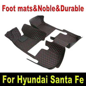 Autó padlószőnyegek a Hyundai Santa Fe TM 2013 ~ 2018 5üléses vízálló párnák autószőnyeg burkolatok padlók Alfombra Para Auto autó kiegészítők