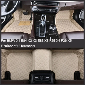 BMW X1 E84 X2 X3 E83 X3 F25 X4 F26 X5 E70 (5ülés) F15 (5 ülés) egyedi autó padlószőnyegek Speciális bőr szőnyeg Autó kiegészítők