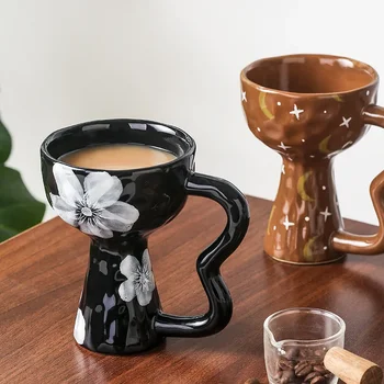Creative Retro Bögre kerámia kávéscsésze Lakberendezési serleg Kézzel festett kerámia kávésüveg Borospohár
