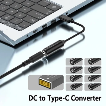DC - C típus PD 65W hálózati adapter átalakító 5.5X2.5 7.4X5.0 4.5X3.0mm Xiaomi / Samsung / Lenovo laptop töltőhöz USB C csatlakozó