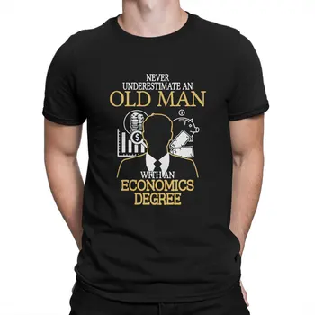 Egy idős férfi gazdasági pólóval férfi tiszta pamut újdonság pólók Legénységi nyak soha ne becsülje alá az inspiráló pólókat Rövid