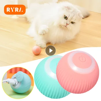 Elektromos macskalabda játékok Gördülő okos macskajátékok interaktív háziállatoknak Érdeklődési képzés Önmozgó cica játékok beltéri játékhoz