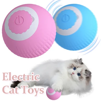 Elektromos macskalabda játékok USB újratölthető intelligens interaktív macskajáték ABS intelligens guruló játéklabda kölyökkutyás játékhoz