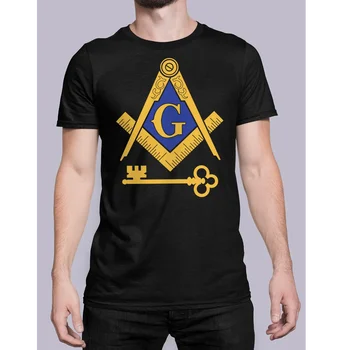 Freemason Square & Compass Symbol International Masons póló 100% pamut O-nyakú rövid ujjú alkalmi férfi póló S-3XL méret