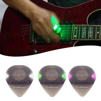 Gitár LED Pick Shining Luminous Non-Slip Color Light Guitar Picks Plectrum elektromos gitár basszusgitár pengető