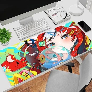 Hololive Hakos Baelz rajzfilm egérpad laptop színes anime játék kiegészítők egérpad PC Kawaii asztali szőnyeg 900x400 aranyos szőnyeg