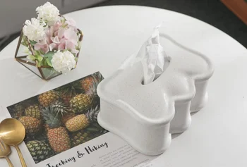 Hullám szövet doboz Modern design nappali íróasztal dekoráció szalvéta tartó Luxus asztali díszek és kiegészítők Beltéri tároló ajándék