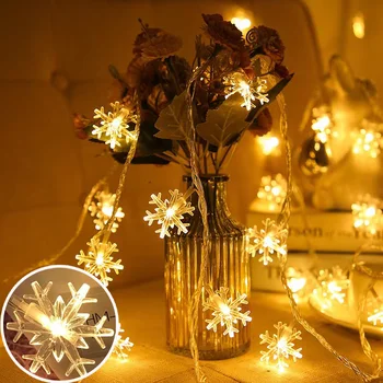 Hópehely LED húr Tündérfény koszorú Otthon Karácsonyi fények Esküvői dekoráció Karácsonyi dekoráció otthoni Navidad Party dekoráció
