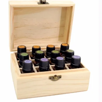 illóolajok Fadoboz 12 lyukú 15 ml-es palackok SPA YOGA Club aromaterápia Természetes fenyőfa festék nélkül illóolajok doboz