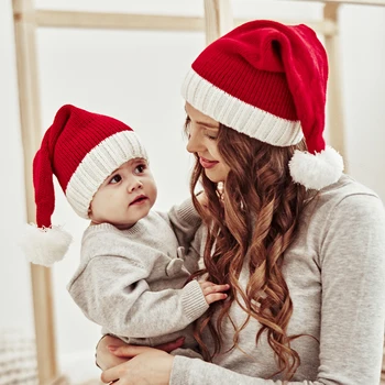 Karácsonyi kalap Téli meleg Új kötött aranyos felnőtt gyermekek Újévi zsúr Gyermek ajándék karácsonyi dekoráció