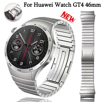 Luxury No Gaps Quick Fit karkötő Huawei Watch GT4-hez 46 mm-es rozsdamentes acél szíj 22 mm-es Correa gyorskioldású ívelt végű férfi szíj