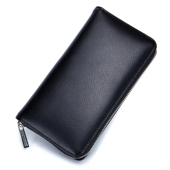 Nők Nagy kapacitású bőr pénztárca telefon zseb érme tasak kártyatartó Szíj Kuplung táska cipzár Hosszú pénz pénztárca Rfid funkció
