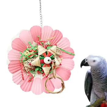 Papagáj játék Gyűjtögető aprító játékok Akasztható virág alakú ketrec kiegészítők papagájokhoz Cockatiels Szerelem madarak Papagájok Budgies