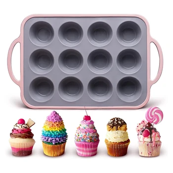 szilikon muffin serpenyő, mini cupcake serpenyő, mini sütőcsészék, cupcake forma házi muffinokhoz, cupcakes, frittatas