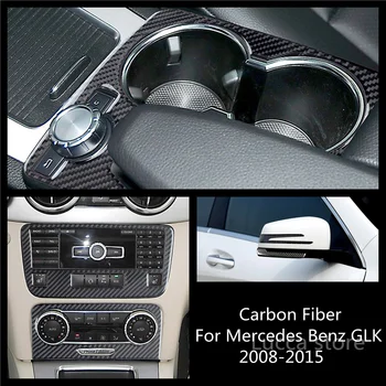 Szénszálas CD légkondicionáló Vezérlőpult autó Matrica fedél Mercedes Benz GLK X204 300 260 350 250 220 2013-2015
