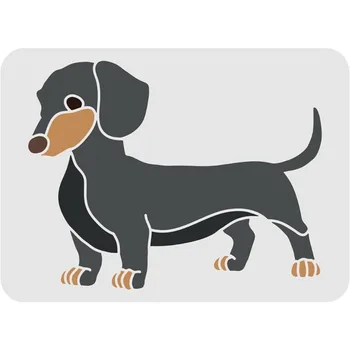 tacskó stencil 11,7x8,3 hüvelyk Nagy újrafelhasználható kisállat kutya rajz stencil állatbarát DIY sablon, aranyos tacskó kutya sablon