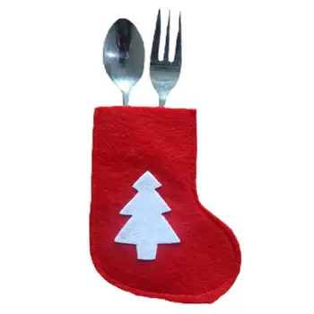 Tartós karácsonyi evőeszközhuzat Karácsonyi evőeszközhuzat Ünnepi étkészlet rendszerezők 8 karácsonyi evőeszköztartó táska kanálhoz