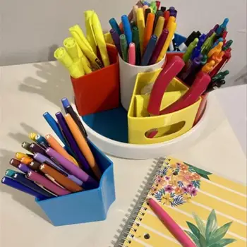 Tartós tolltartó Könnyed íróasztal rendszerezés Forgó tolltartó sminkkefe szervező otthoni irodai hallgatók számára
