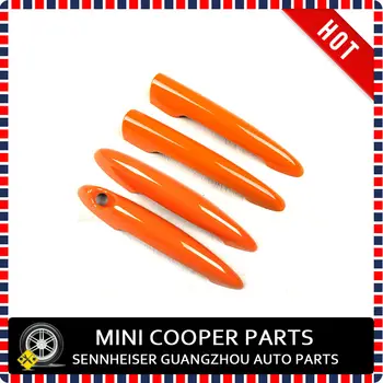 Vadonatúj ABS anyag UV-védett Mini Ray stílusú narancssárga színű kilincshuzat Mini Cooper Clubman számára (4 db/készlet)