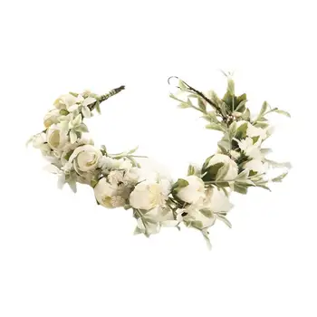 Vintage műkoszorú Boho állítható hajpánt szimuláció Virágfüzér esküvői menyasszonyi virág korona