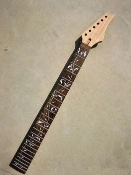 Yinfente DIY elektromos gitár nyak 25,5 hüvelyk 24 fret rózsafa fogólap szőlőbetét csavar a sarok dőlésszögén fej befejezetlen Y4-1