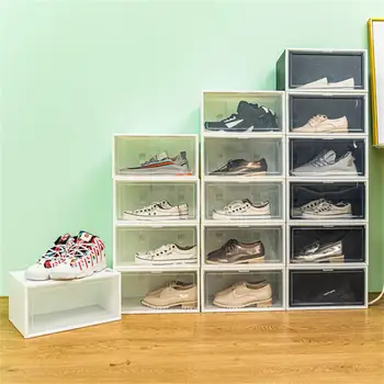 Átlátszó cipődoboz Műanyag cipő doboz Egymásra rakható cipők Szervezők Porálló cipőszekrény Cipőtok Cipőkijelző fiók Cipősdoboz