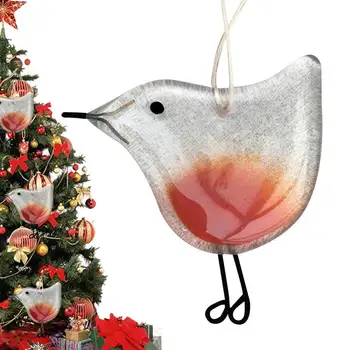 Üveg madárfüggesztések Tartós gyep figurális dísz Karácsonyi dekorációs játékok Hordozható kreatív üvegdísz otthoni kerthez
