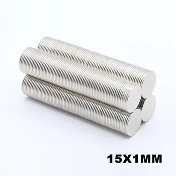 10/20/50/100 db 15x1 neodímium mágnes 15mm x 1mm N35 NdFeB kerek szuper erős erős állandó mágneses imanes lemez 30x30
