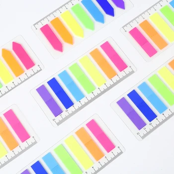 125db/set Morandi átlátszó fluoreszkáló index fülek PET nyíl zászlók Öntapadó jegyzet az oldaljelölő tervező matricákhoz Irodai iskola