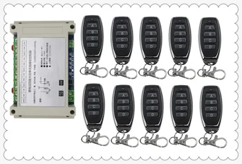 12V 24V 36V 48V 4CH 30A RF vezeték nélküli távirányító relé kapcsoló Biztonsági rendszer Garázskapuk kapu elektromos ajtók 10 * távirányító