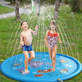 170cm Gyerek felfújható vízpermet Kerek víz csobbanás Játék medence Játék Sprinkler szőnyeg udvar Kültéri szórakoztató medencék
