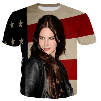 2023 Népszerű énekesnő, Lana Del Rey 3D nyomtatott póló Férfiak/nők Új divat alkalmi pólók Túlméretezett Hip Hop Streetwear felsők
