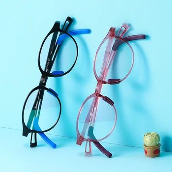 2023 Teens Blue Light szemüveg TR90 gyerek állítható kar 0 fokos lencse optikai tükröződésmentes számítógépes szemüveg fültartóval