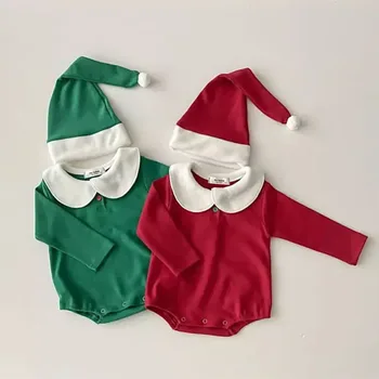 2023 ősz Új koreai karácsonyi ruhák Ha Yi Ins Gyermek ünnepi onesies szett baba babaruhák