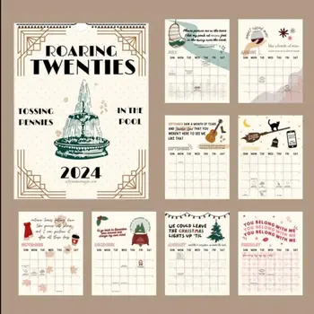 2024 Roaring Twenties naptár TS dalszöveg naptár fali naptár Időtervezés 12 havi naptártervező Újévi ajándékok