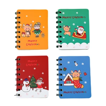 4Pcs Mini karácsonyi notebookok bélelt kis jegyzettömbök Karácsonyi parti szívesség gyerekeknek