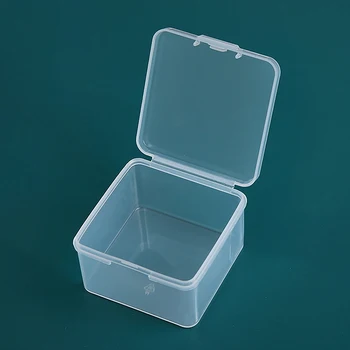 6.5*6.5cm Átlátszó tárolódoboz négyzet alakú kis tárgyak Tok csomagoló dobozok ékszerek gyöngyök konténer szárítás Szervező Horgászeszközök
