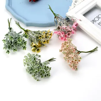 6PCS Műfa Műanyag fű Karácsonyi scrapbook Virágok lakberendezéshez Esküvői parti Hamis növények DIY ajándékok doboz koszorú